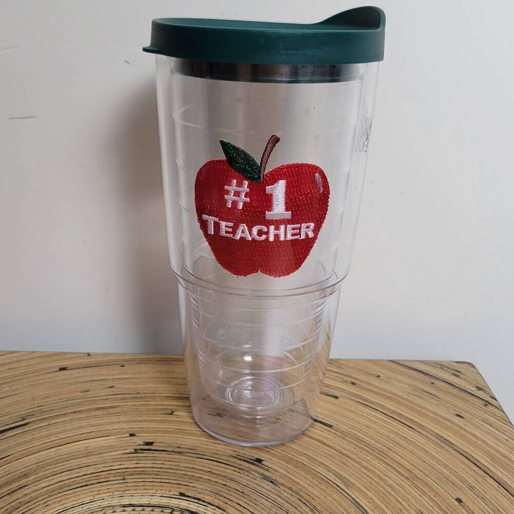Tervis Made in USA Double Walled #1 Teacher Apple Insulated Tumbler Cup Keeps Dr